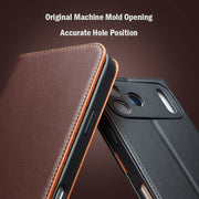QIALINO Genuine Leather Wallet Case for iPhone 17 Pro Max – Handmade Flip Cover with Card Slots