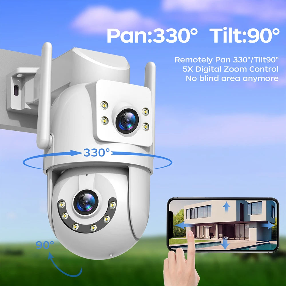 JOOAN 4K 8MP Outdoor PTZ Security Camera – Dual Lens AI Tracking
