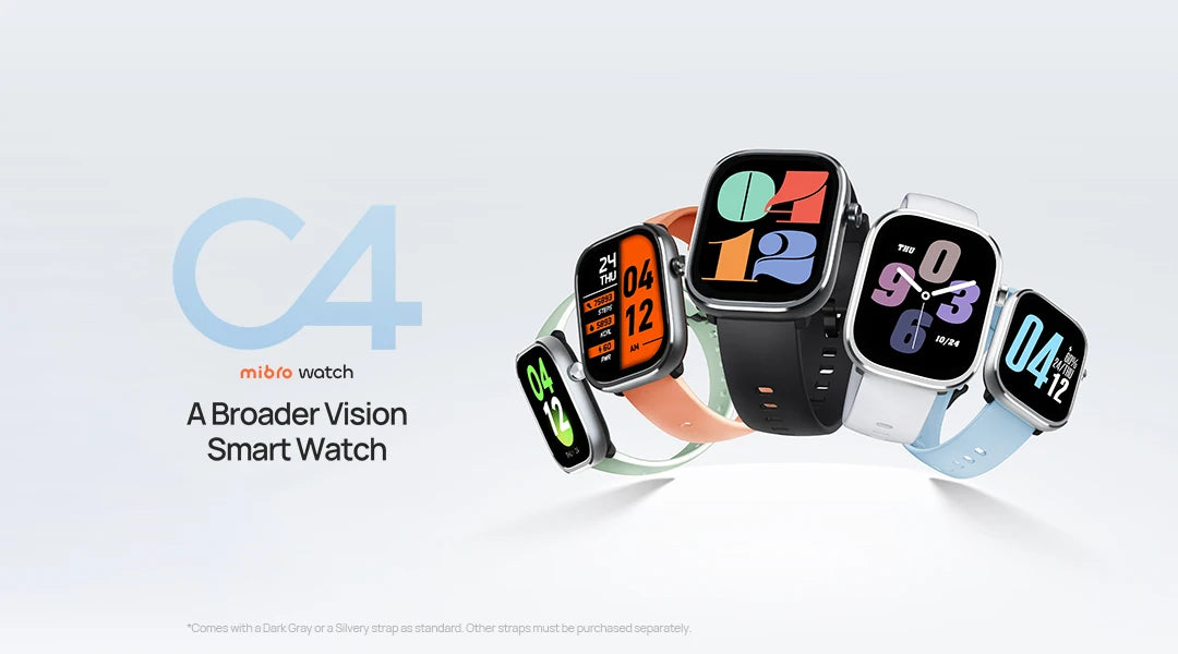 Mibro C4 Smartwatch – 2’’ Large Screen, Bluetooth Call, Heart & Oxygen Monitor