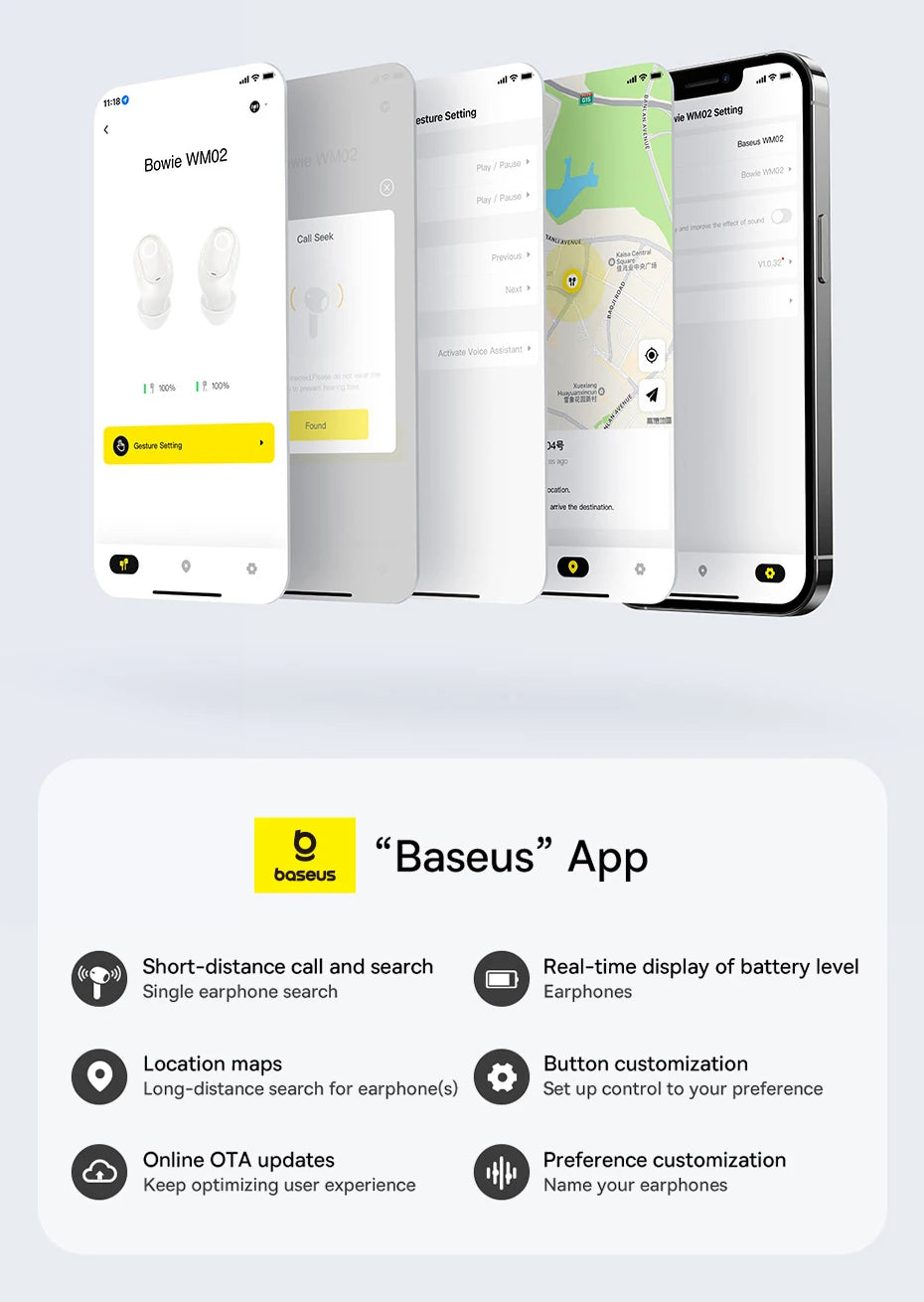 Baseus WM02 Wireless Earphones – TWS, Mini, 25H Battery