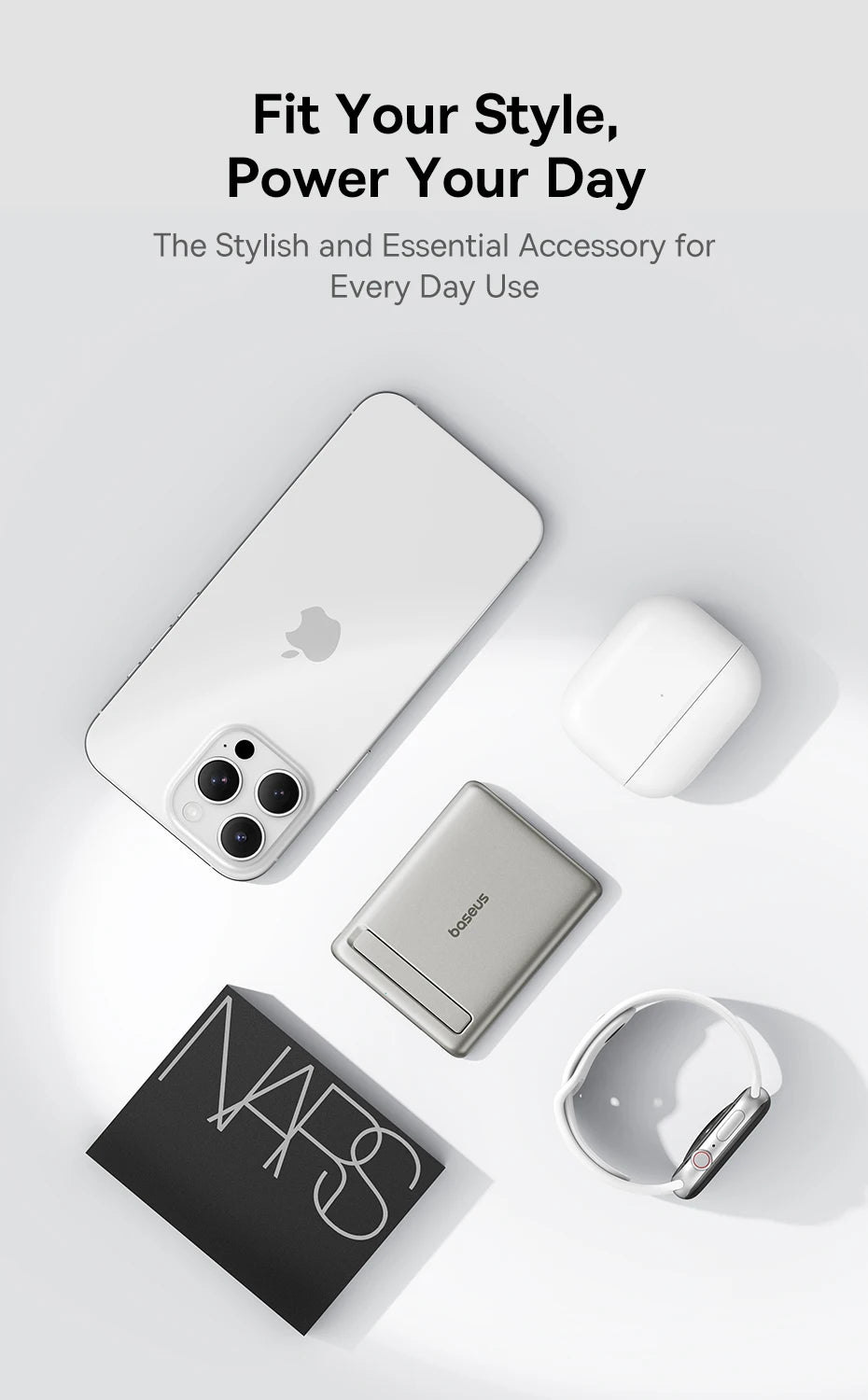 Baseus 5000mAh Magnetic Power Bank – Wireless & PD Fast Charging with Kickstand
