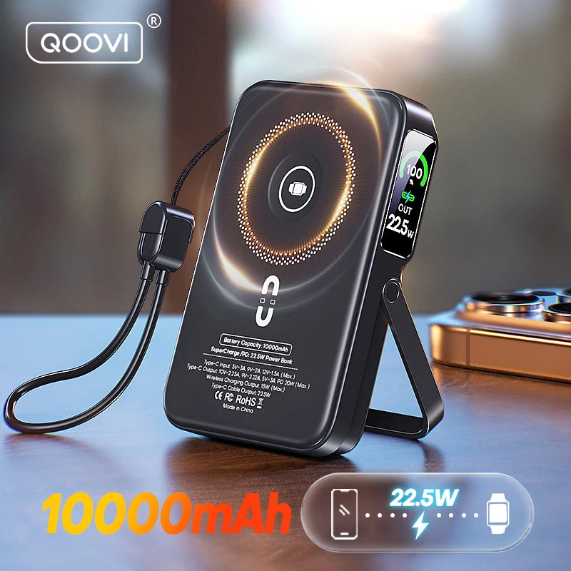 QOOVI Qi2 20W Wireless Power Bank 10000mAh