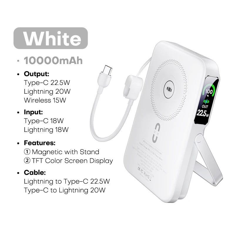 QOOVI Qi2 20W Wireless Power Bank 10000mAh