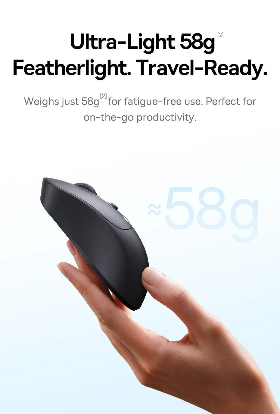Baseus EM2 Wireless Mouse – Ergonomic, Silent, Type-C Charging