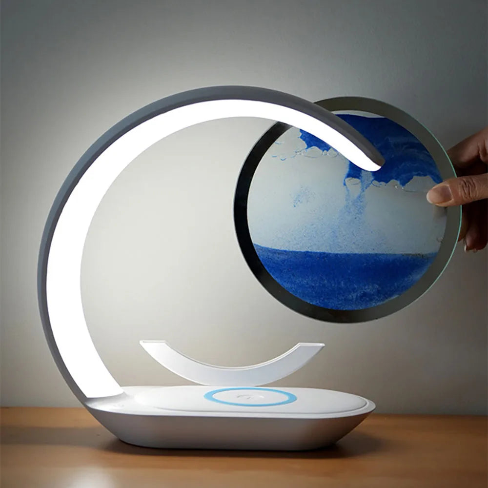 3D Quicksand Table Lamp – Wireless Desk & Ambient Night Light