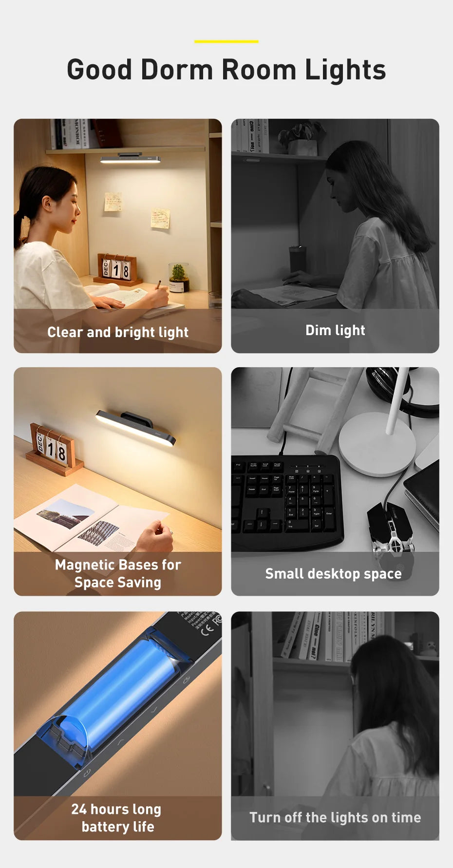 Baseus Magnetic LED Desk Lamp – Rechargeable & Dimmable Light for Modern Workspaces