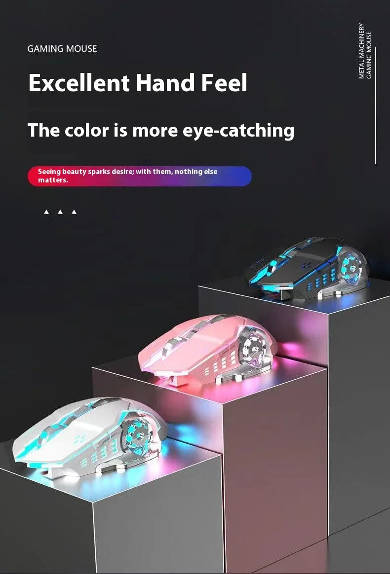 Wireless Rechargeable Mouse – Gaming Backlight, Bluetooth & USB for PC