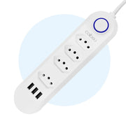 Retractable Tower Power Strip with USB – Multi Outlet Extension Tower with 2M Retractable Cable