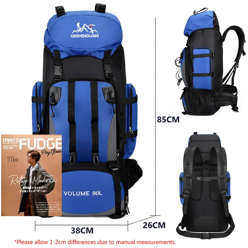 90L Waterproof Hiking Backpack – Large Capacity Camping & Trekking Bag