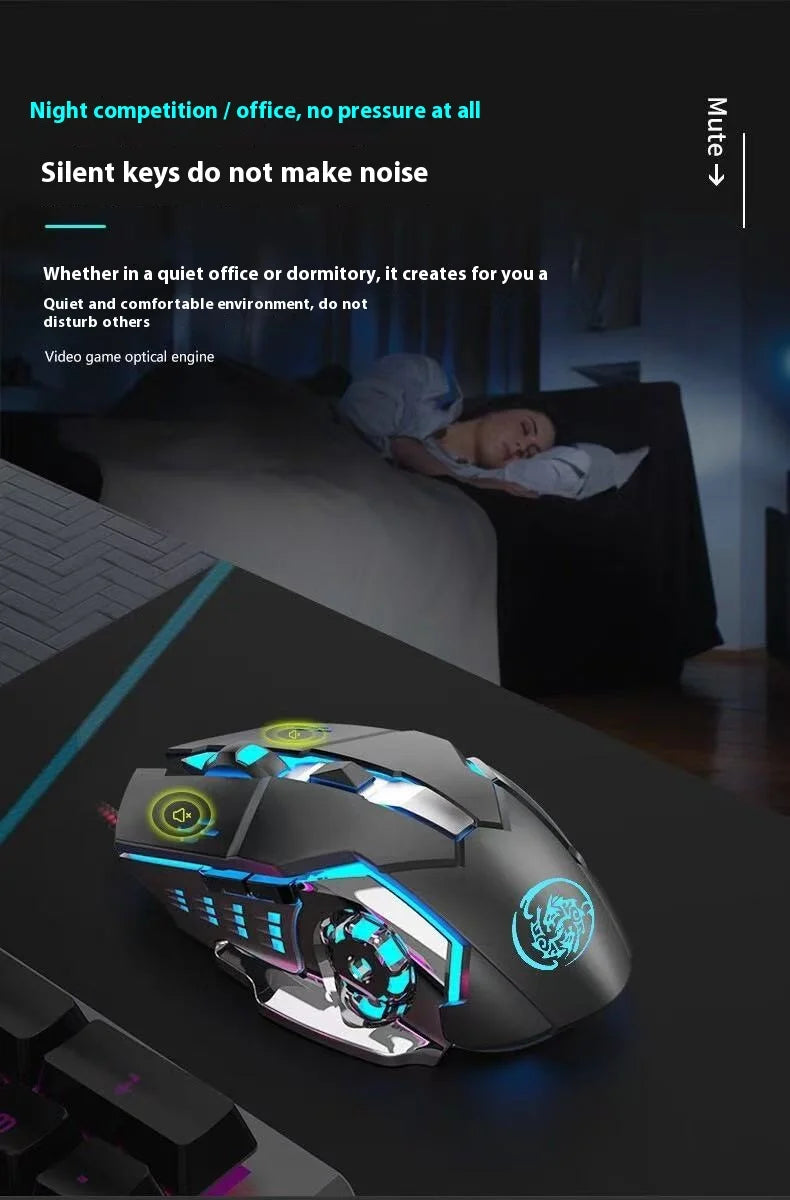 Wireless Rechargeable Mouse – Gaming Backlight, Bluetooth & USB for PC