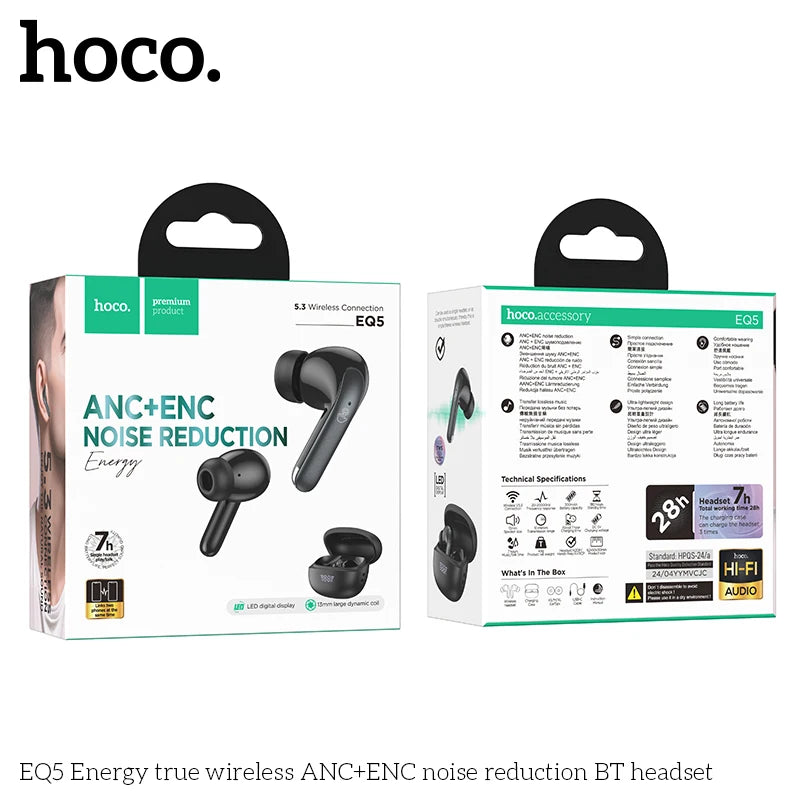 HOCO EQ5 Bluetooth Earbuds – In-Ear, Digital Display