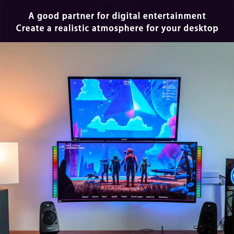 RGB LED Strip Desktop Light with Sound Control