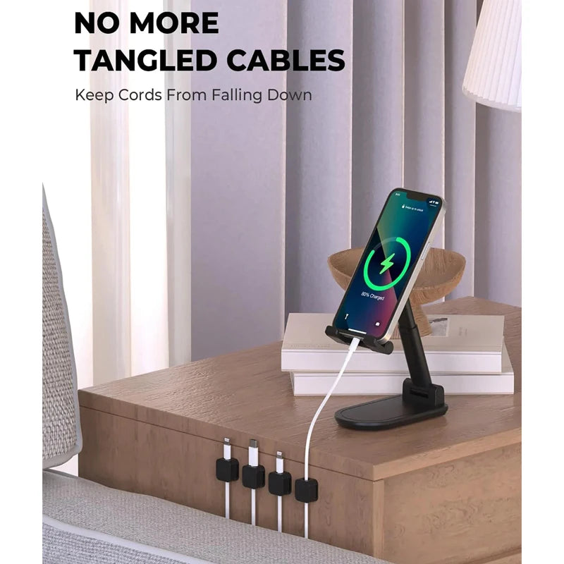 Magnetic Cable Clips – Adjustable Cord Holder for Desk, Wall & Car