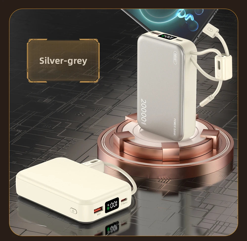 20000mAh 66W Fast Charge Power Bank – for iPhone, Xiaomi & Samsung