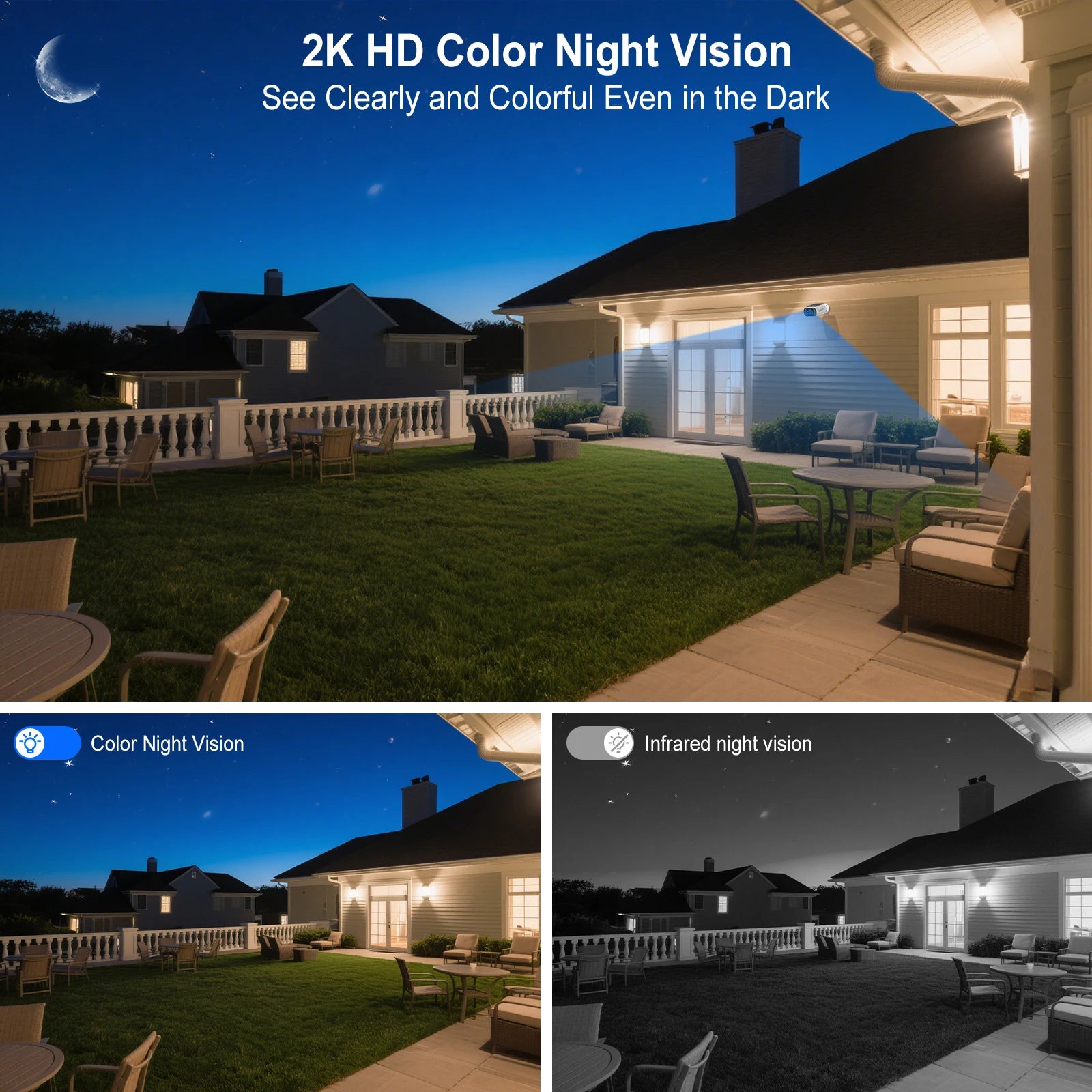 ARCCTV 2K Solar-Powered Wi-Fi Security Camera – Night Vision + Flash Alarm