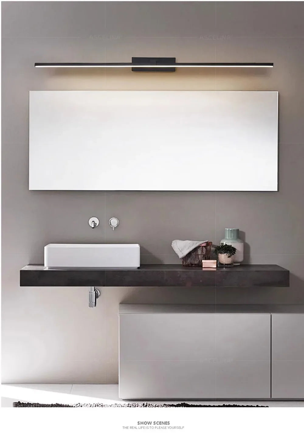 Indoor LED Wall Light – Mirror Decor, 60–100cm