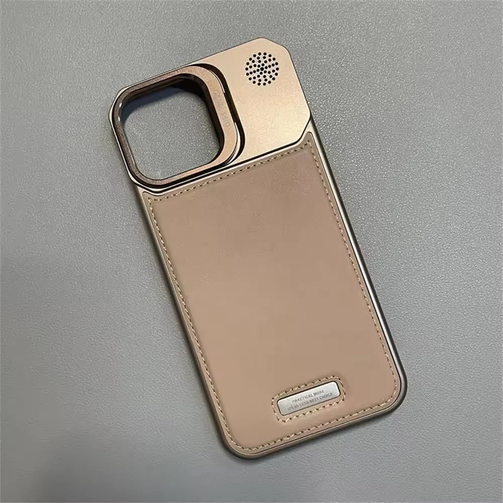 Metal Lens Holder Frameless Anti-Leather Magnetic Diffuser Phone Case for IPhone 13 12 Pro Max 15 14 16 Plus Drop Resistant Case