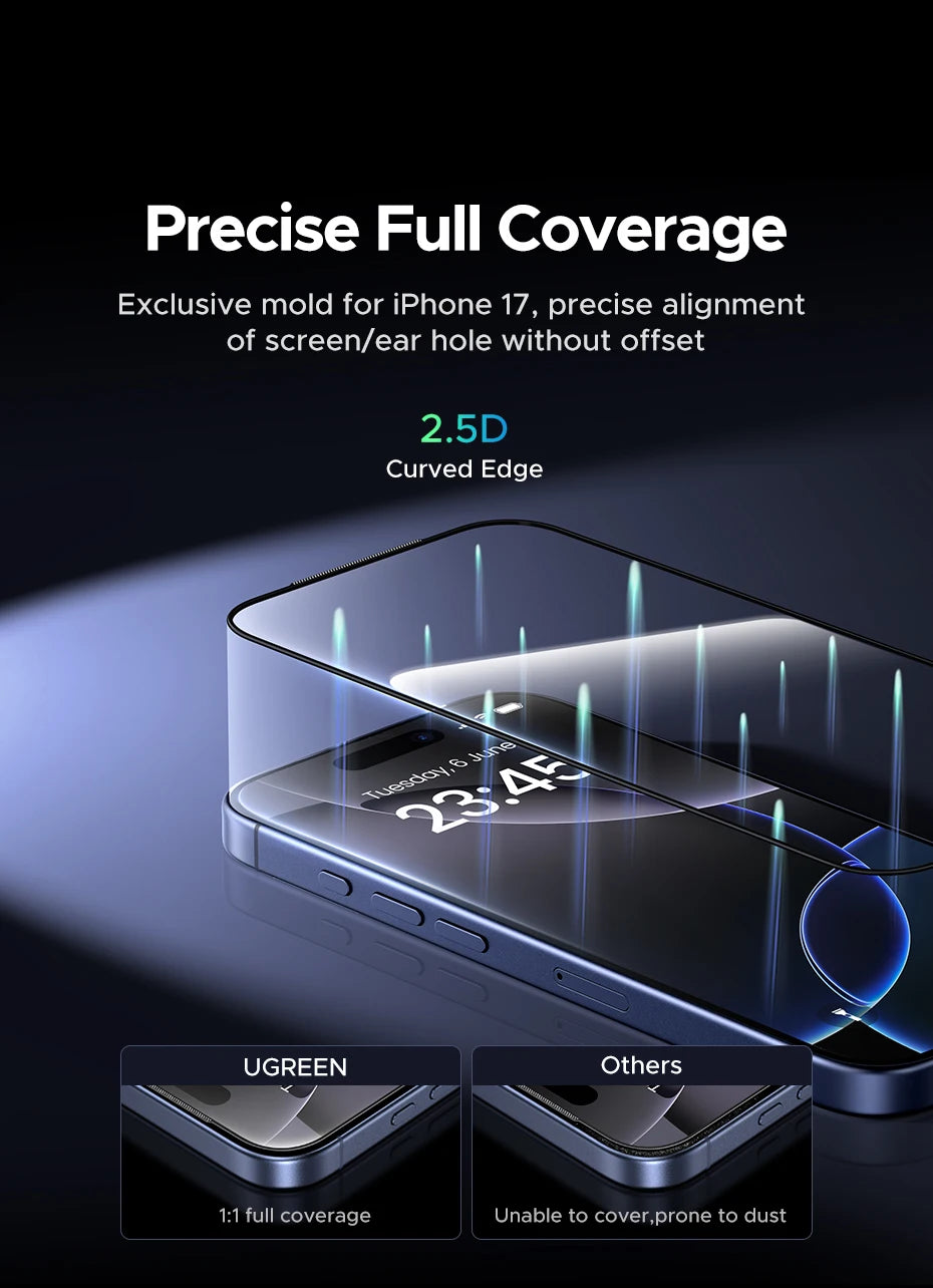 iPhone 17 Pro Max Tempered Glass – UGREEN 2PCS Dust-Free Screen Film