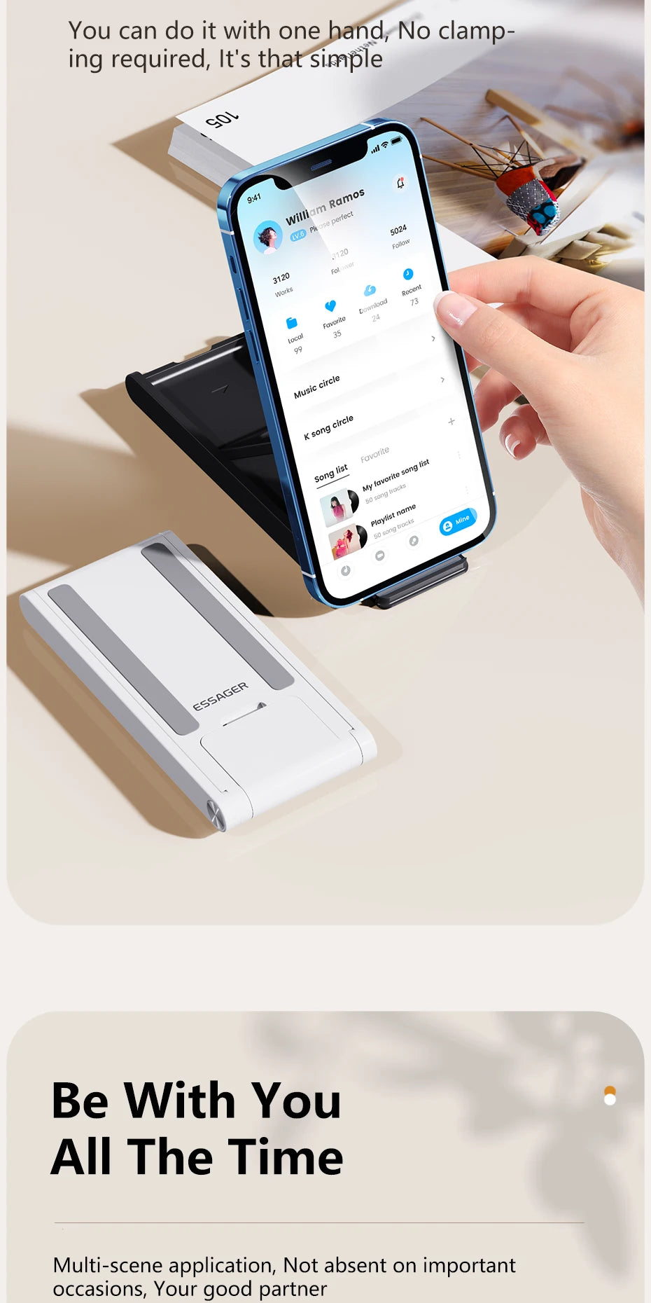 Essager Universal Desktop Mobile Phone Holder Stand For iphone14 13 Pro Max iPad Xiaomi Foldable Desk Bracket Portable Stand New