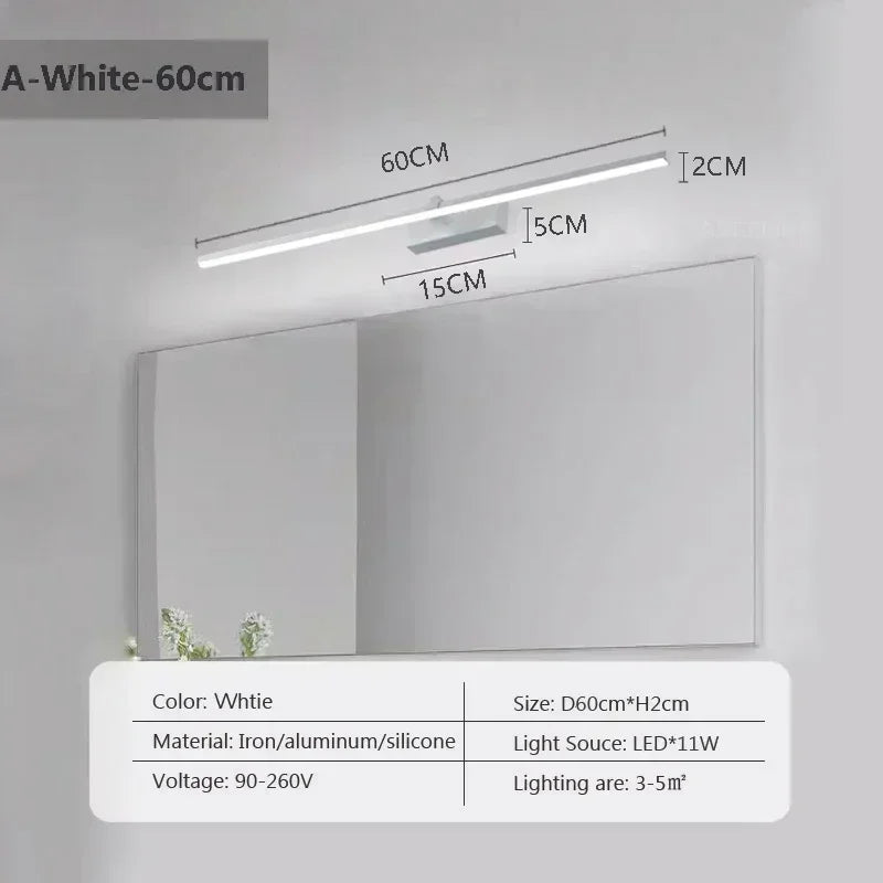 Indoor LED Wall Light – Mirror Decor, 60–100cm