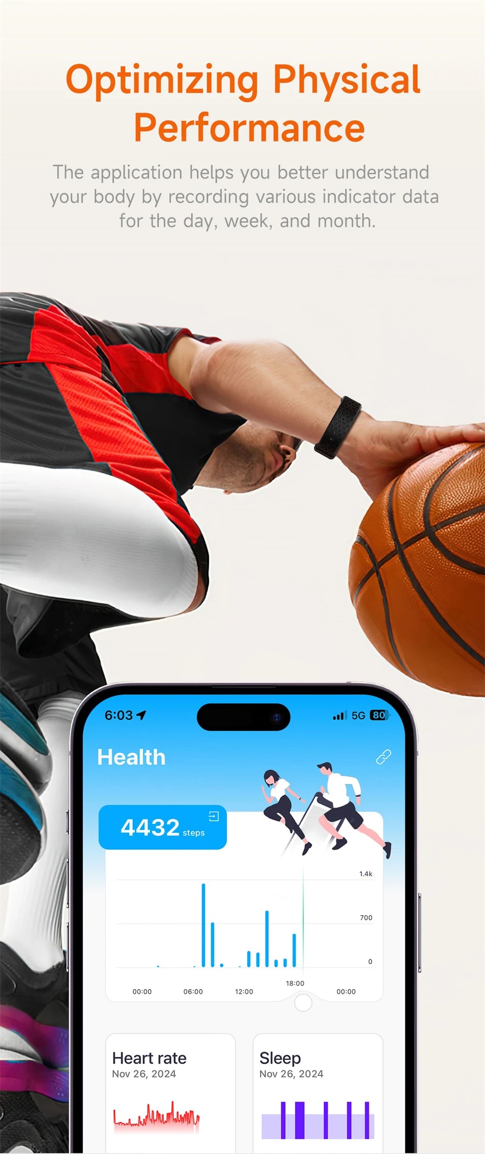 Smart Fitness Tracker Bracelet – Heart Rate & Pedometer