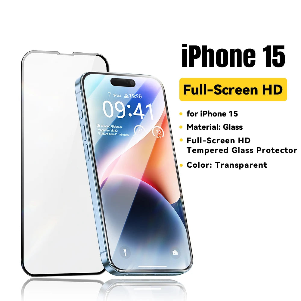 Essager Screen Protector for iPhone 15 14 13 Pro Max Ultra Slim Dustproof Full Tempered Glass Protection For iPhone 15 Pro Plus