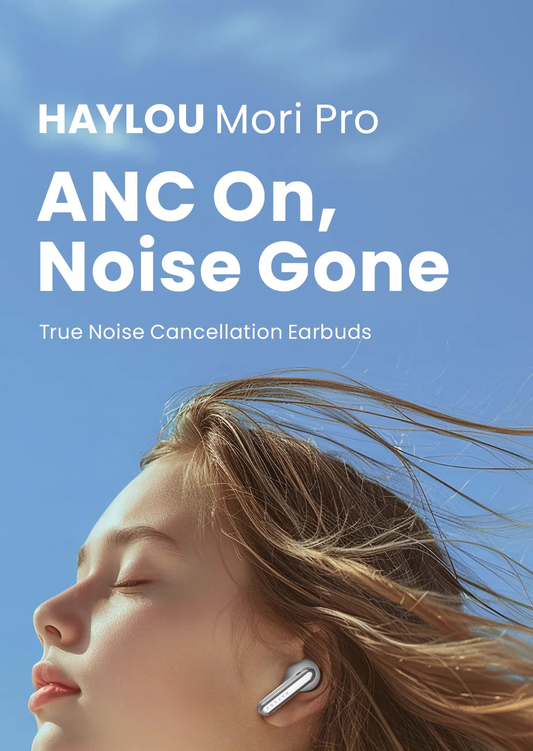 HAYLOU Mori Pro ANC Wireless Earbuds Bluetooth 5.4 Headphones 43dB Hi-Res Audio Noise Cancellation 6 Mics Earphones 28Hrs