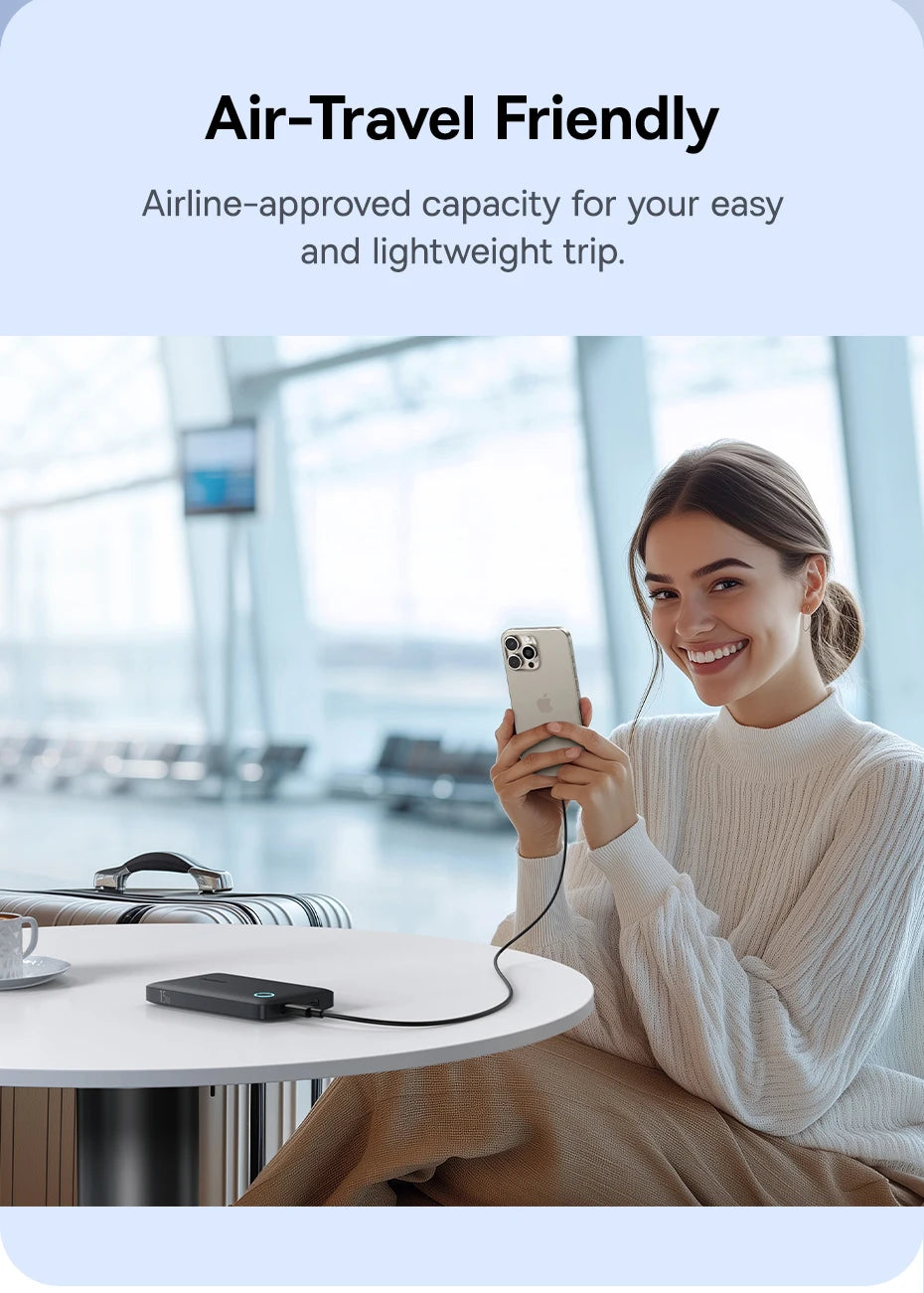Baseus FP11 10,000mAh Power Bank – 15W PD Fast Charge, USB-C