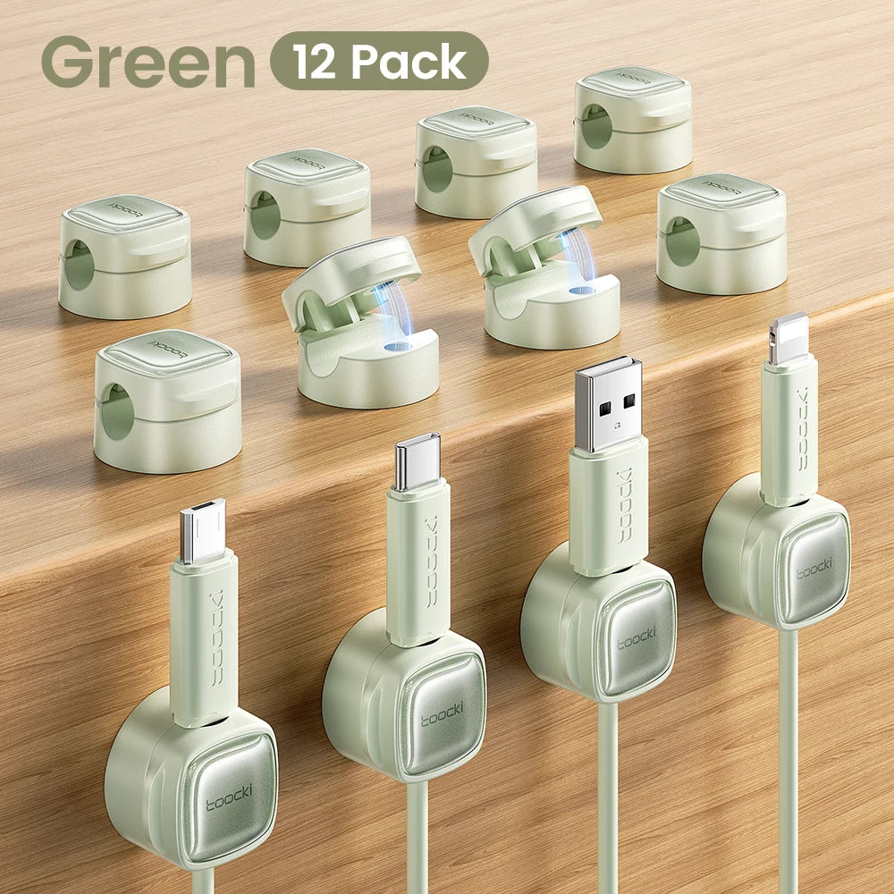 Toocki Magnetic Cable Clips – Desk Wire Management Organizer