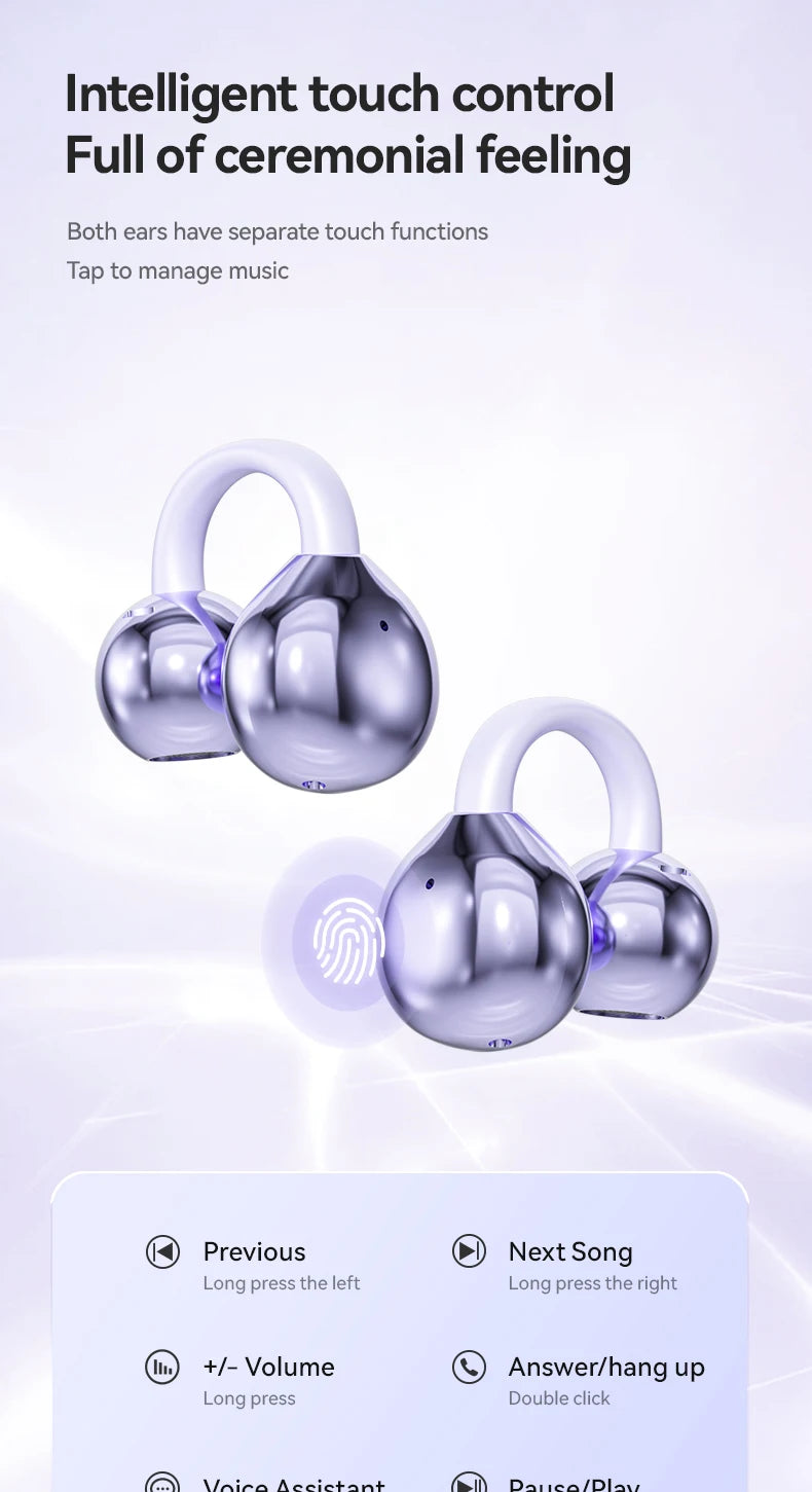 Bone Conduction Bluetooth 5.4 Earbuds – Waterproof Sport Headset with Mic
