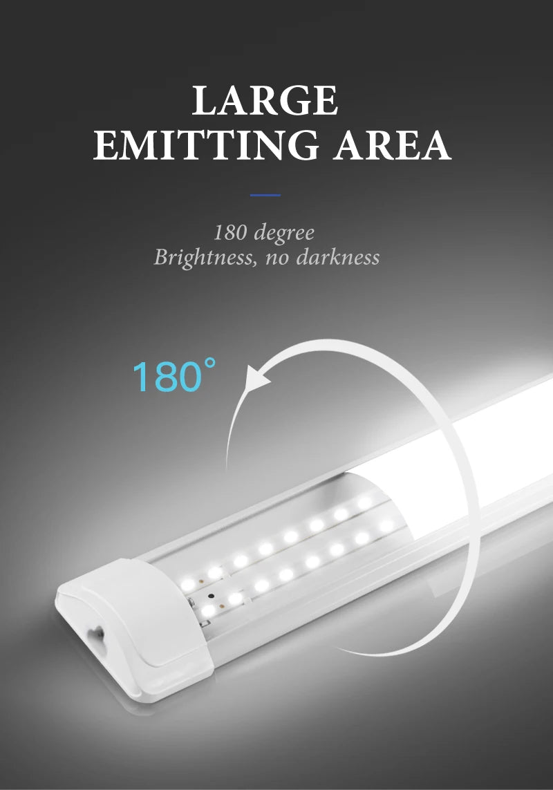 LED Tube Light with Switch – Wired Lighting Strip (10W / 20W Options)