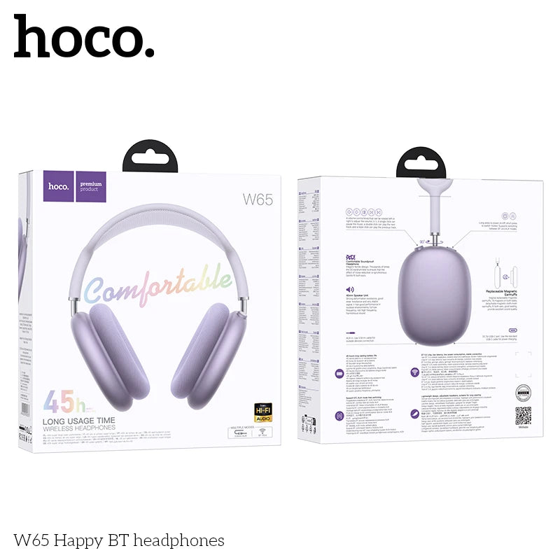 Bluetooth 5.4 HOCO W65 Headphones – HiFi & Mic