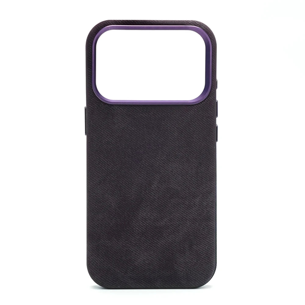 Luxury Fiber Leather Magnetic Shockproof Case – iPhone 15–17 Series
