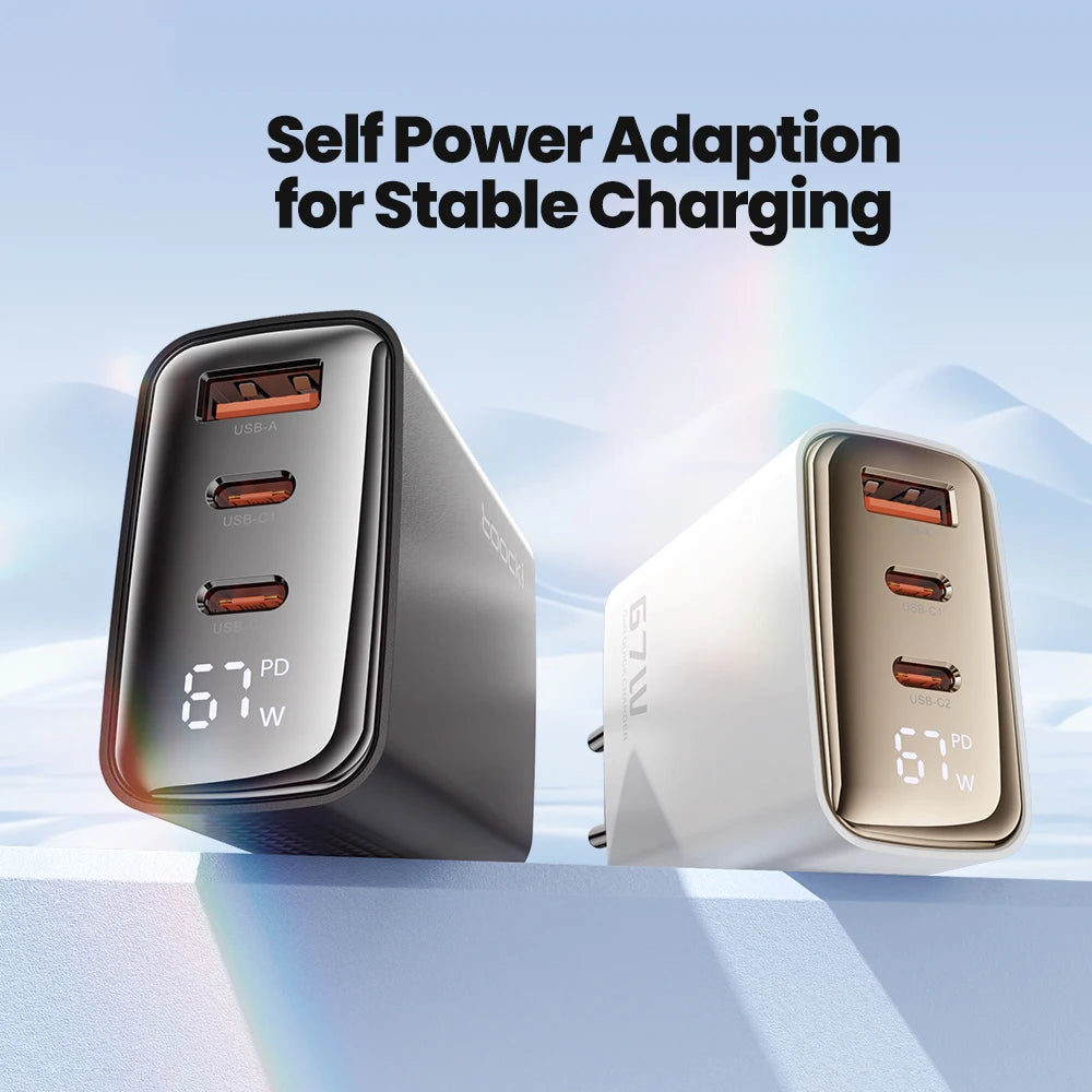 TOOCKI GaN Charger – Fast 67W Wall Adapter
