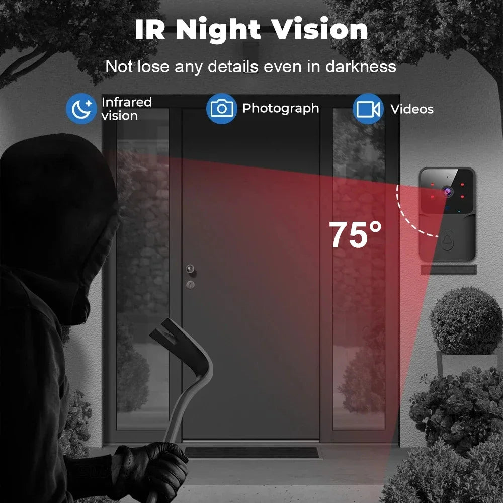 Tuya Smart Doorbell Camera – Wireless HD Video & Night Vision Security
