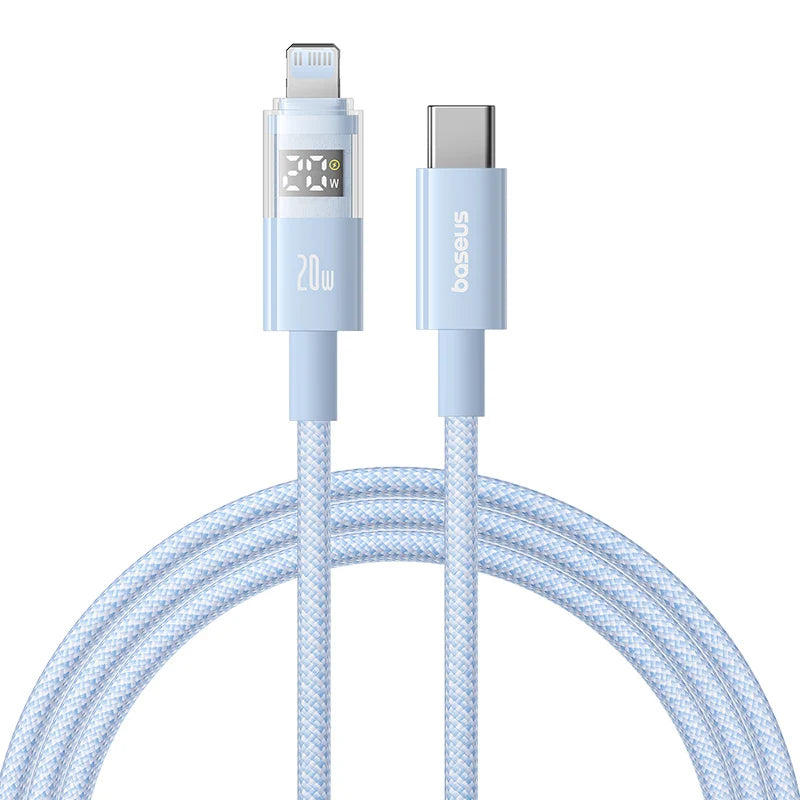 Baseus 20W USB-C Cable for iPhone & iPad – Fast Charge with LED Display