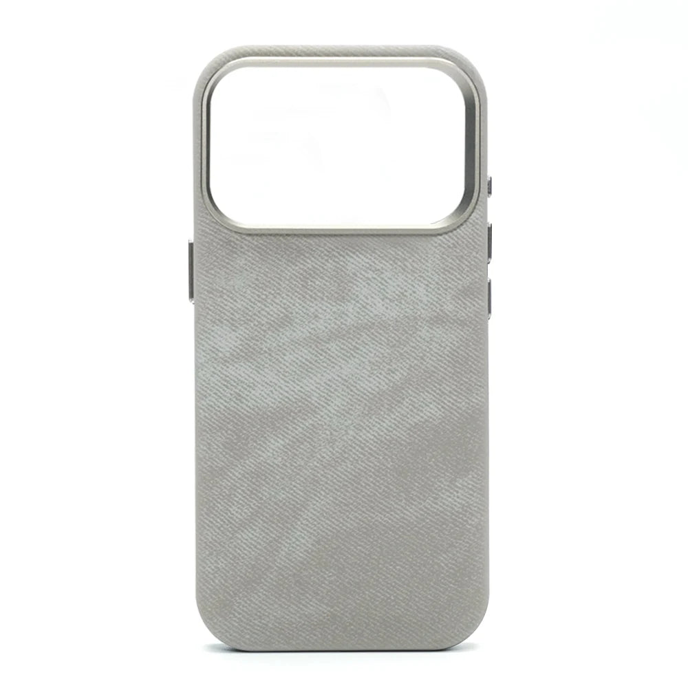 Luxury Fiber Leather Magnetic Shockproof Case – iPhone 15–17 Series