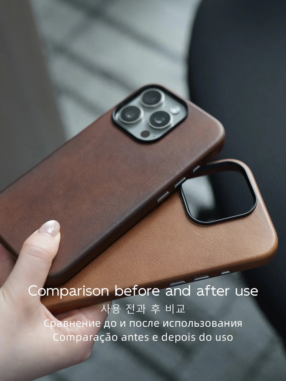 YMW Magnetic Genuine Leather MagSafe Case for iPhone 14–17 Series