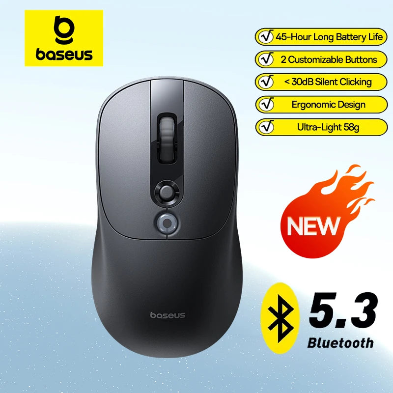 Baseus EM2 Wireless Mouse – Ergonomic, Silent, Type-C Charging