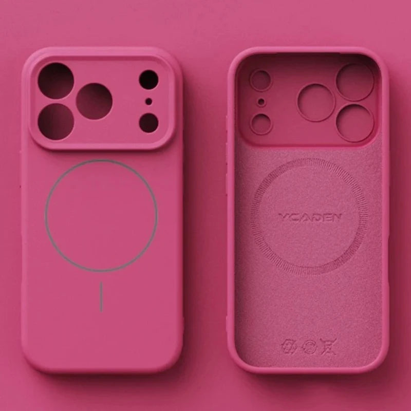 Magnetic Liquid Silicone MagSafe Case for iPhone 15–17 Series – Soft Skin Feel Cover