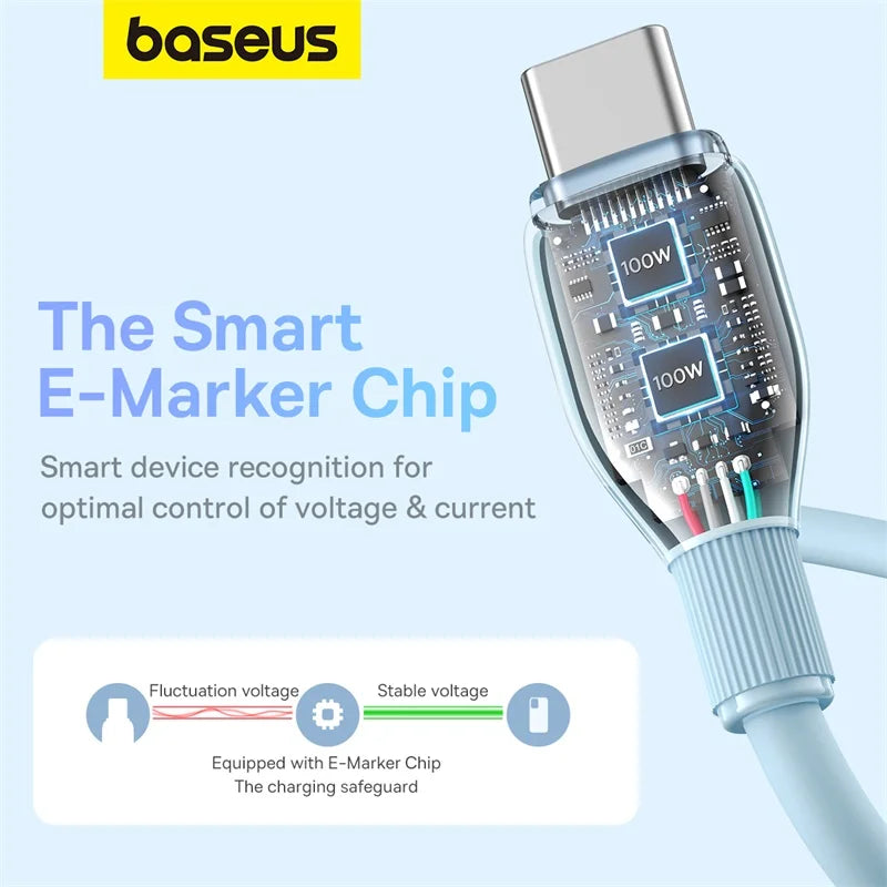 Baseus 100W PD USB-C Cable – Fast Charging for MacBook & iPhone