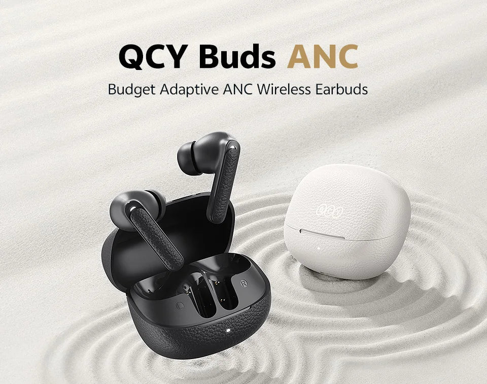 QCY Buds ANC -45dB Adaptive Noise Cancelling Wireless Bluetooth 5.4 Earbuds 6 Mics Clear Call 10mm Dynamic Driver Earphone 25Hrs