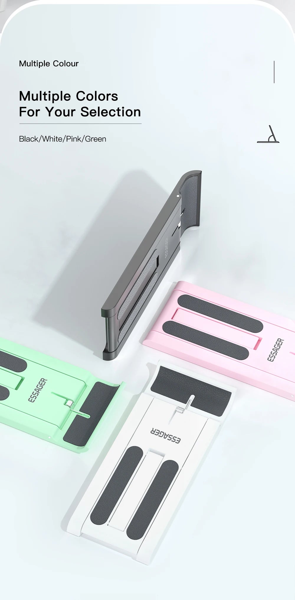Essager Universal Desktop Mobile Phone Holder Stand For iphone14 13 Pro Max iPad Xiaomi Foldable Desk Bracket Portable Stand New