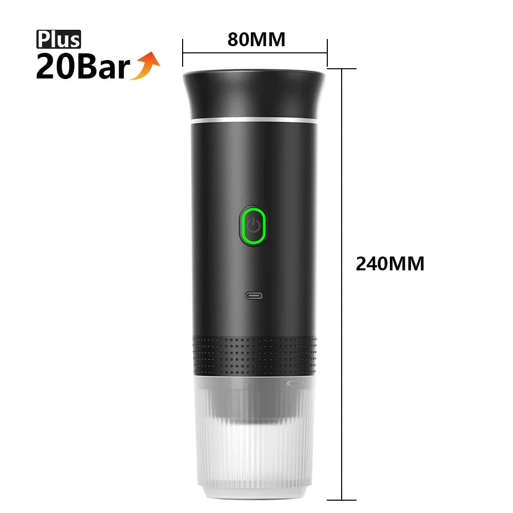 Wireless Portable Espresso Maker – 3-in-1 Coffee Machine for Travel & Camping