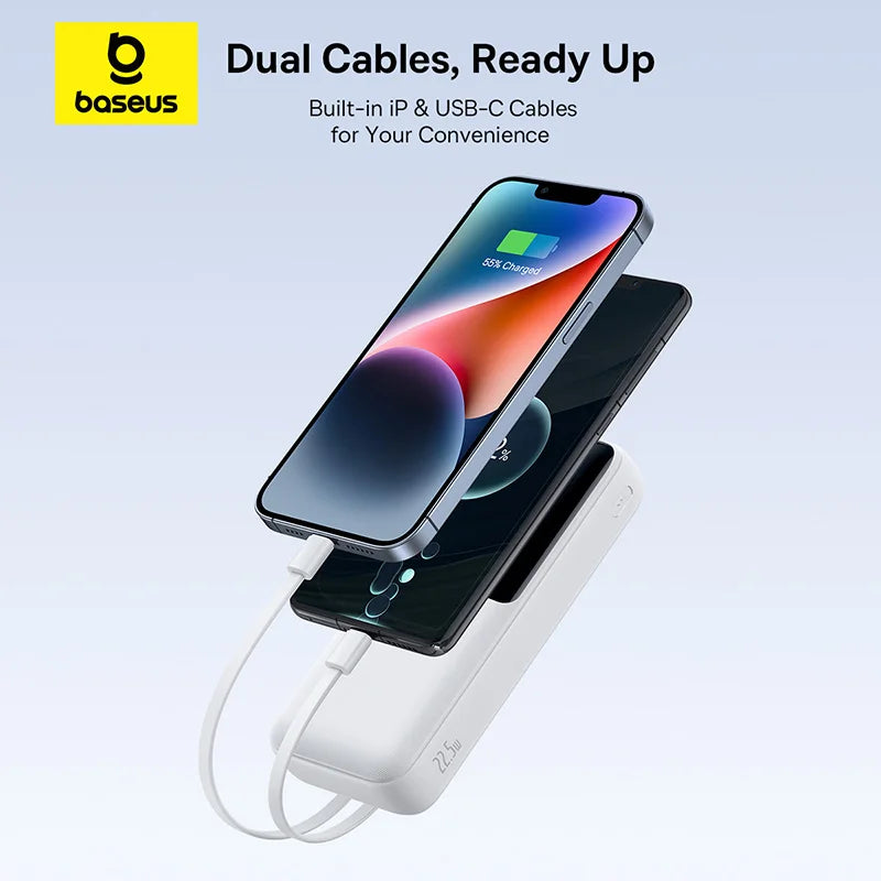 Baseus Power Bank 20000mAh PD 22.5W Fast Charging Phone External Battery Powerbank Charger for Xiaomi Poco iPhone Samsung iPad