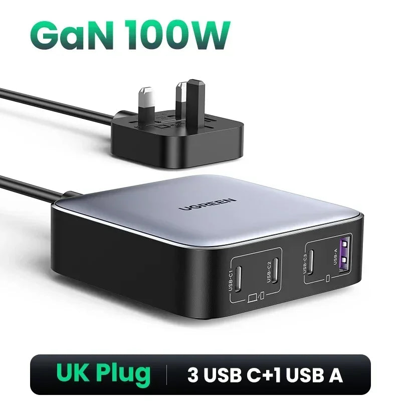 UGREEN 5-in-1 GaN Charger – 65W/100W Fast Charge