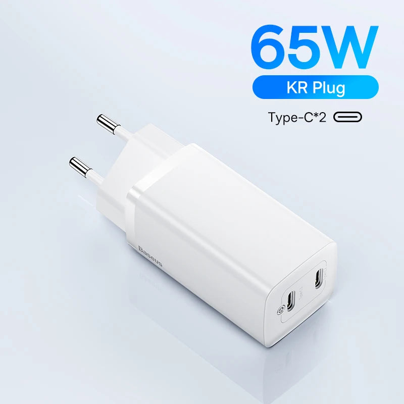 Baseus 65W Desktop Charger – Fast Charge for iPhone & Samsung