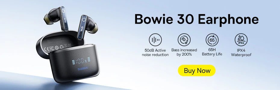 Baseus WM02 Wireless Earphones – TWS, Mini, 25H Battery