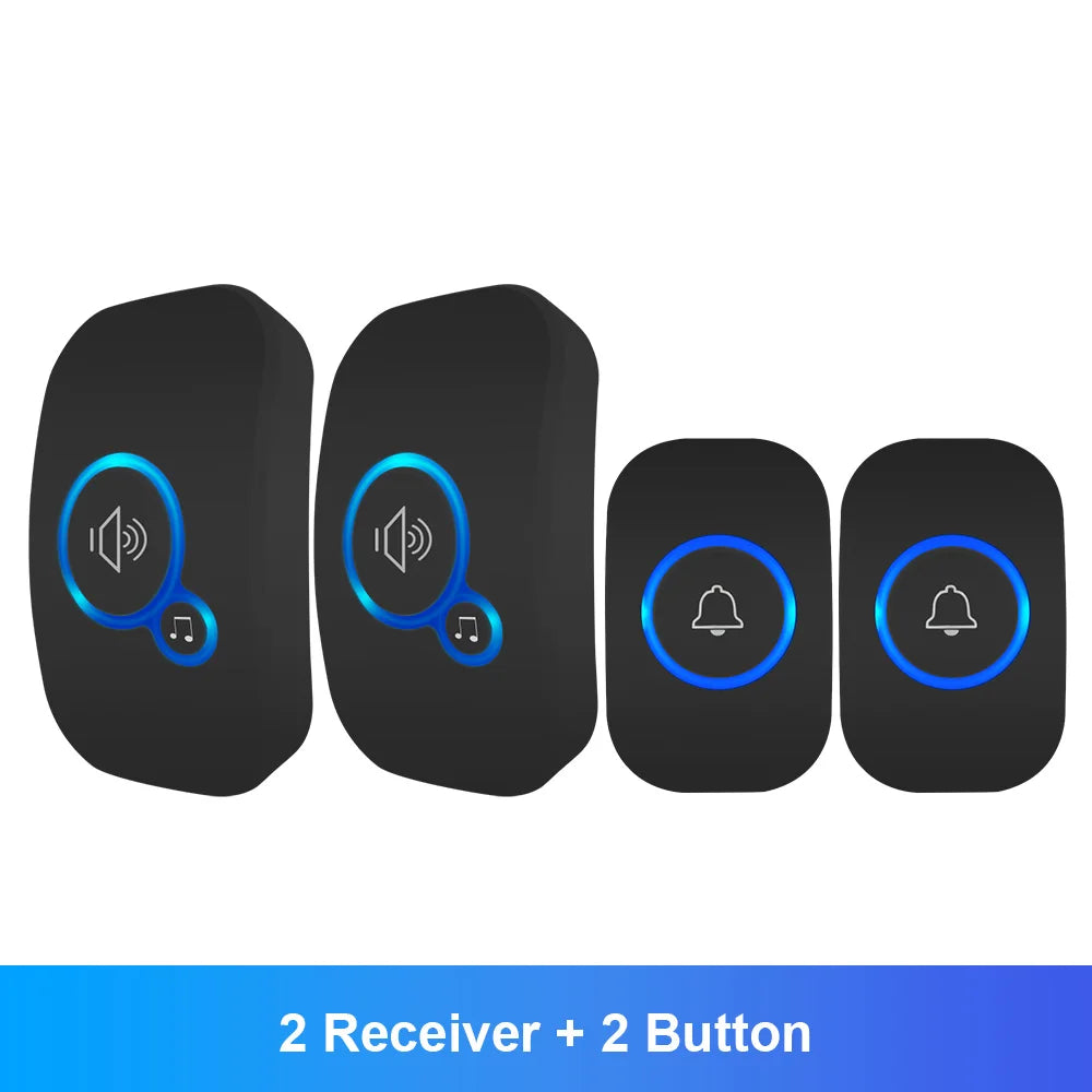 FULLHOUSE Wireless Doorbell Kit – Waterproof Door Chime with Plug-In Receiver & Push Button