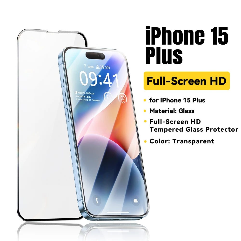 Essager Screen Protector for iPhone 15 14 13 Pro Max Ultra Slim Dustproof Full Tempered Glass Protection For iPhone 15 Pro Plus